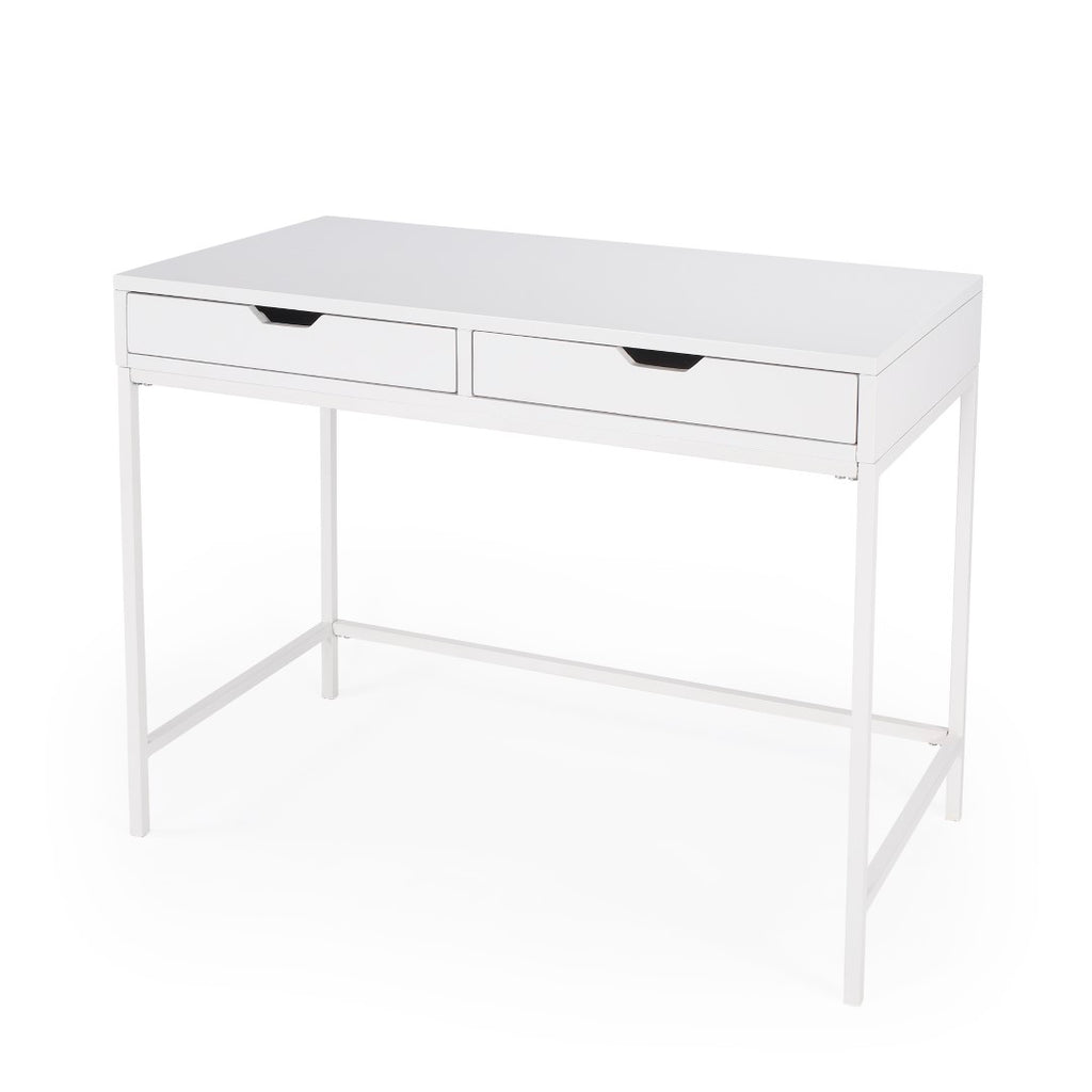 Belka White Desk With Drawers English Elm