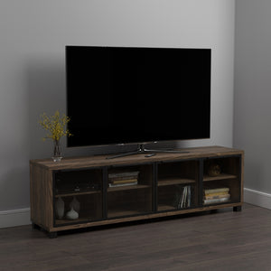 Traditional 4-door TV Console Aged Walnut