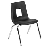 English Elm EE1107 Contemporary Commercial Grade Plastic Stack Chair Black EEV-10904
