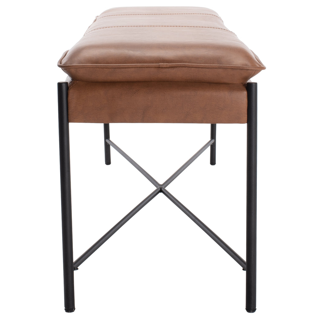 leather x bench stool