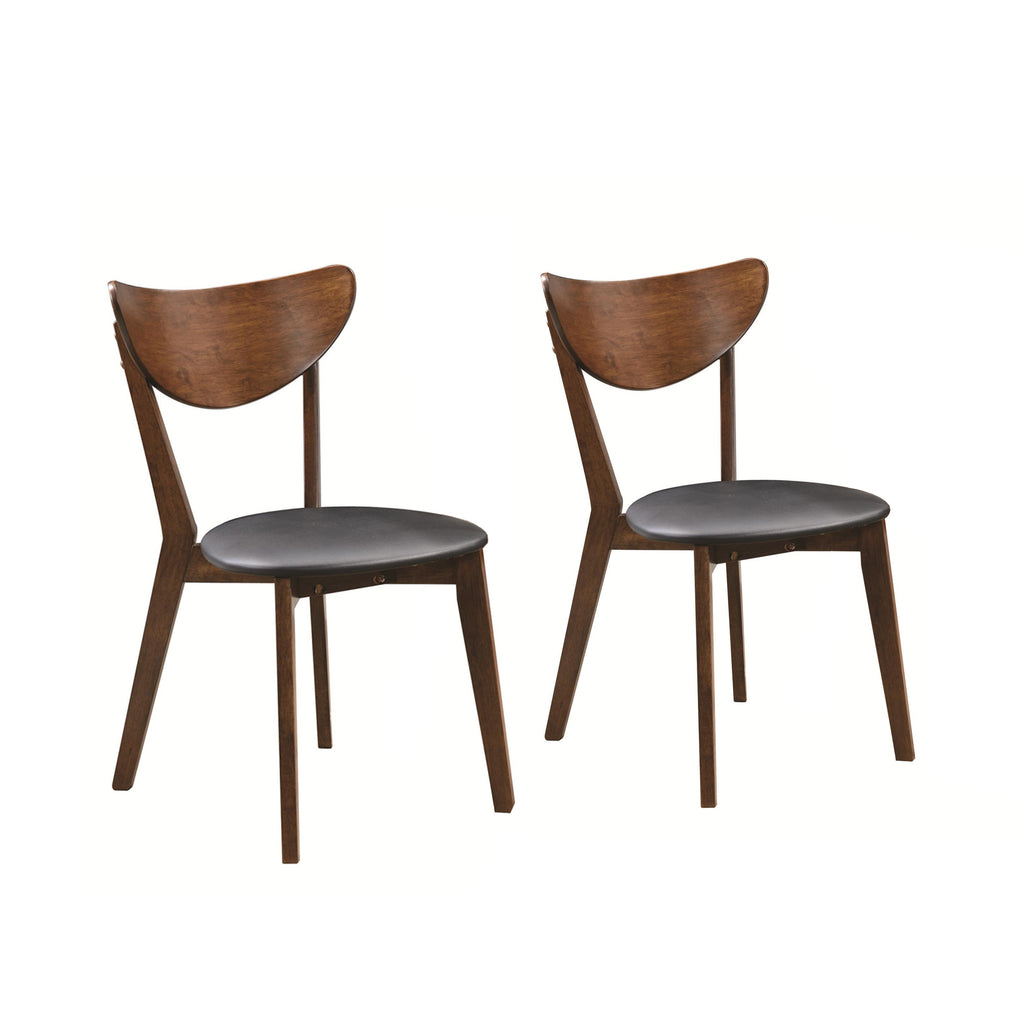 Dining Side Chair With Curved Back Brown Black Set Of 2 English Elm