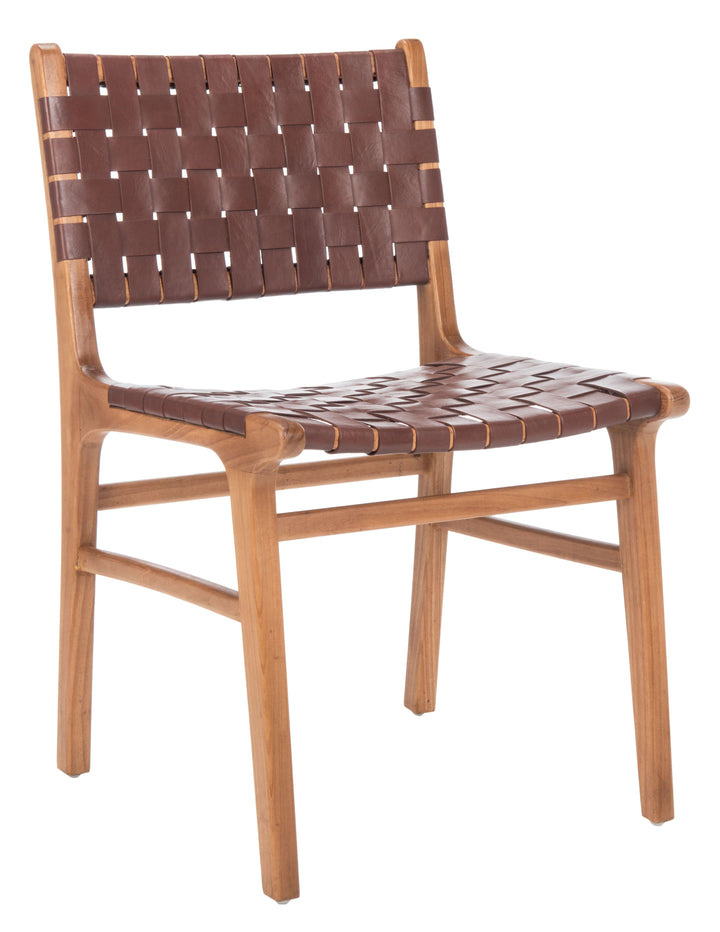 Taika Woven Leather Dining Chair Set of 2