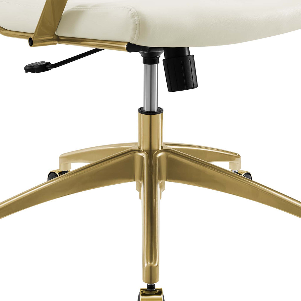 jive gold stainless steel highback office chair gold white