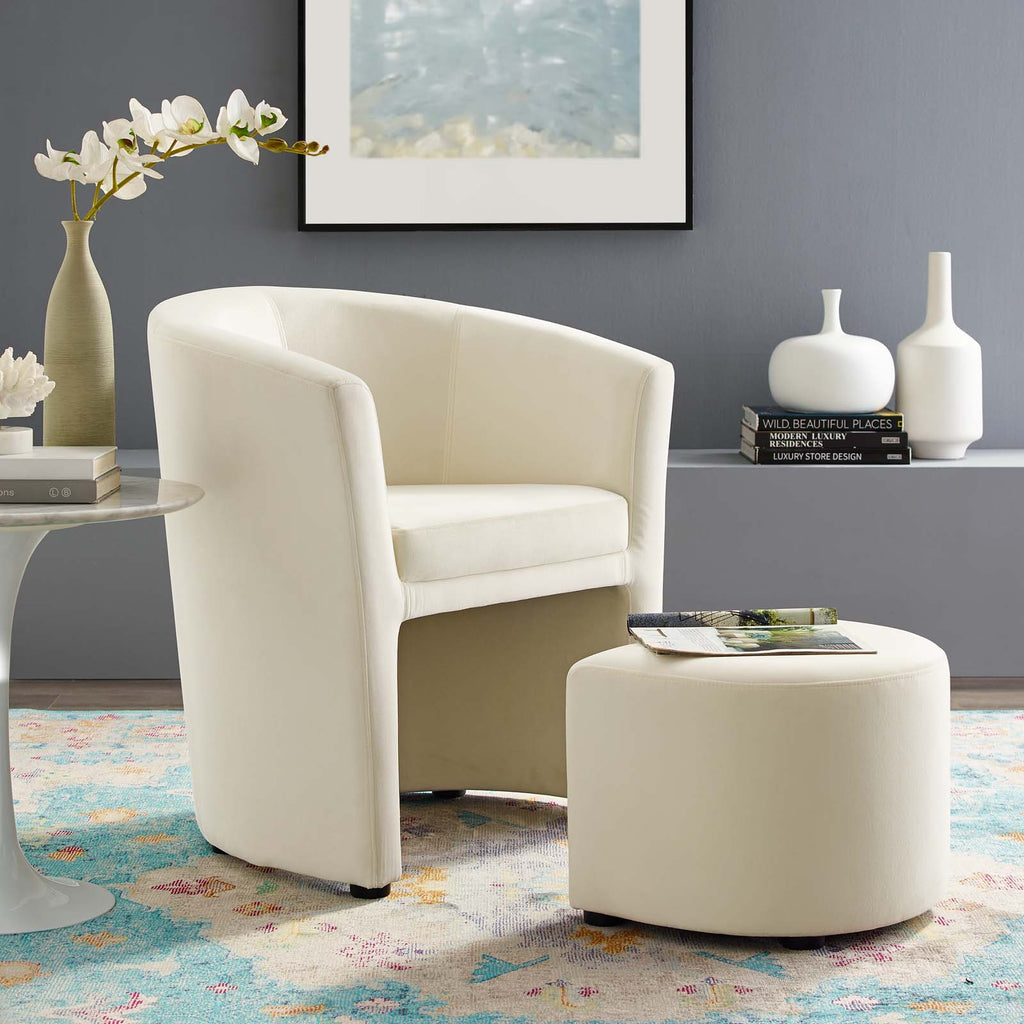 modway divulge armchair and ottoman white