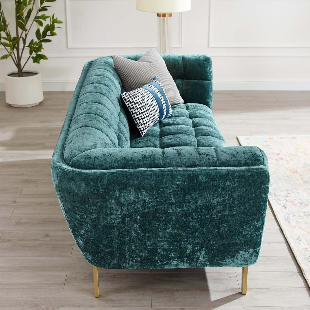 crushed velvet sofa and chair