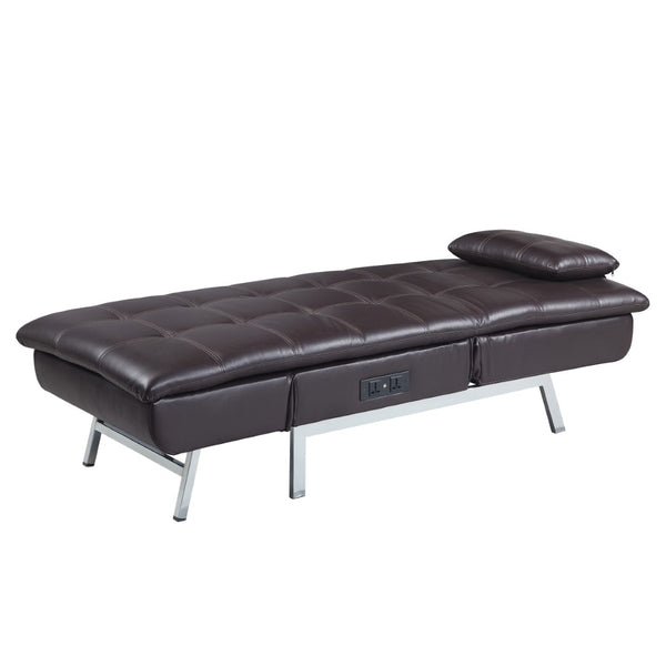Padilla Contemporary Chaise Lounge with Pillow & USB Port – English Elm