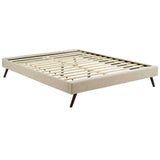 Loryn King Fabric Bed Frame with Round Splayed Legs Beige MOD-5893-BEI