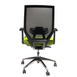 Benzara Adjustable Mesh Back Ergonomic Office Swivel Chair with Padded Seat and Casters, Green and Gray UPT-230095