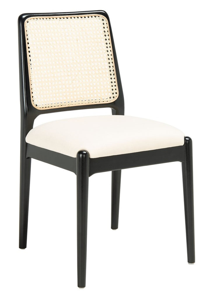 black rattan side chair