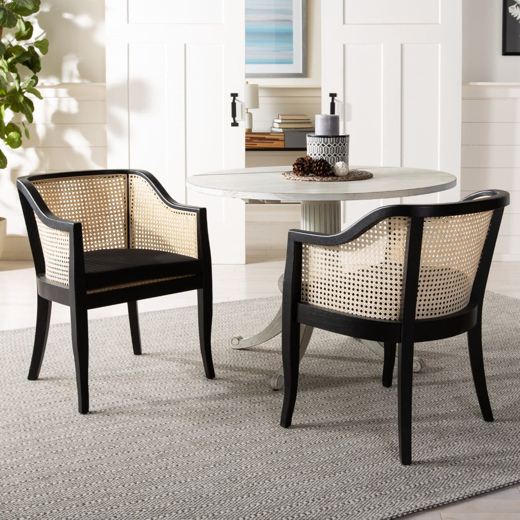 safavieh black cane chair