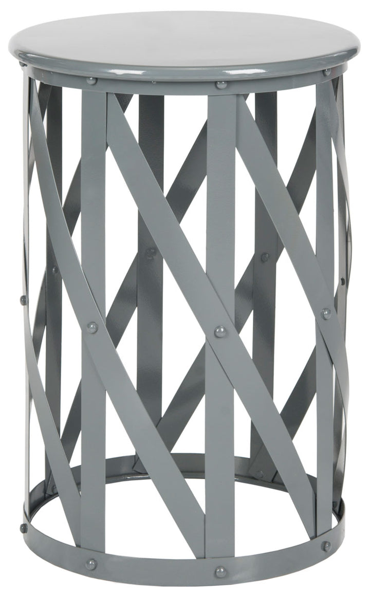 Safavieh Bertram Stool Grey Metal Iron FOX3200A 683726921325