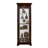 Pulaski Furniture Locking Slide Door 5 Shelf Curio Cabinet in Deep Cherry Brown 21459
