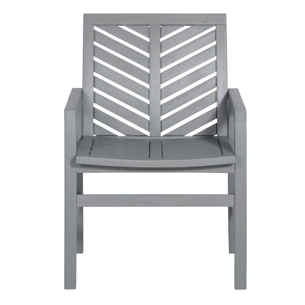 Outdoor Chevron Chair Grey Wash Set Of 2 English Elm