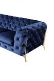 VIG Furniture Divani Casa Quincey - Transitional Blue Velvet Sofa VGKNK8520-BLU-S VGKNK8520-BLU-S