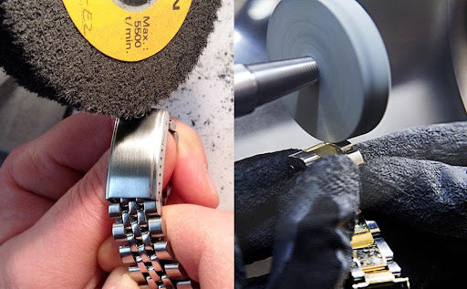 bracelet being polished