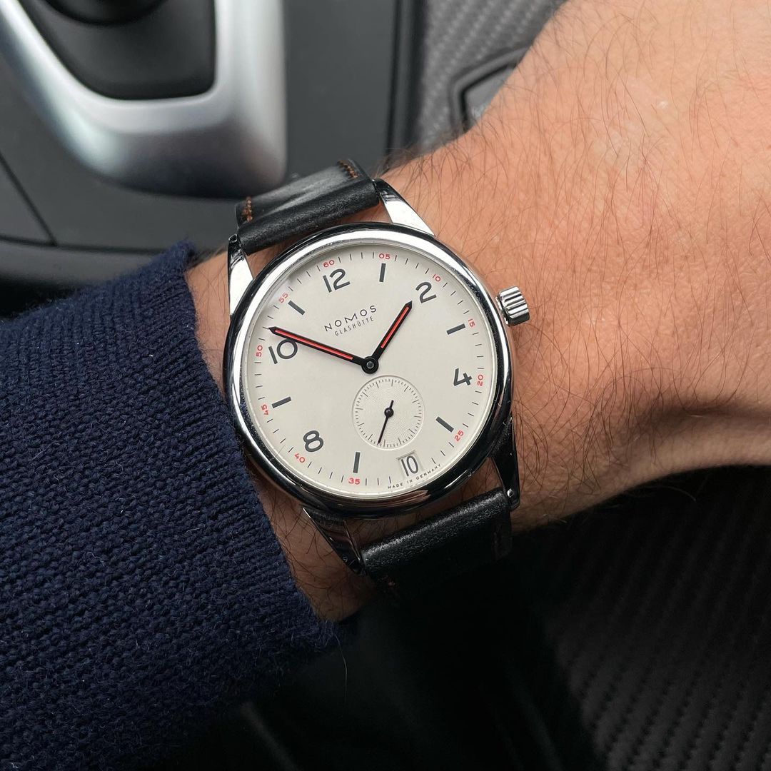 nomos watch on wrist