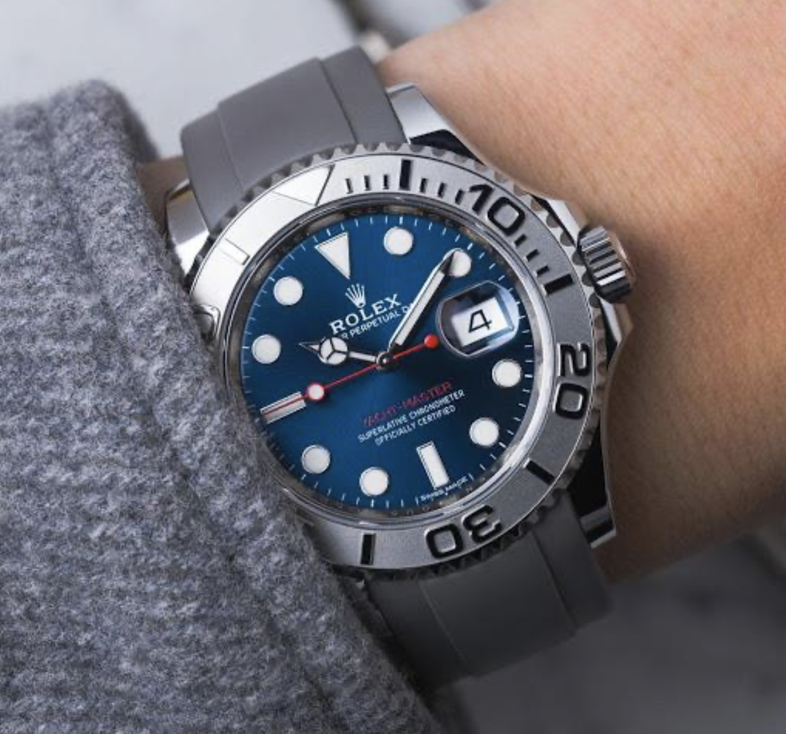 rolex ym on gray rubber strap