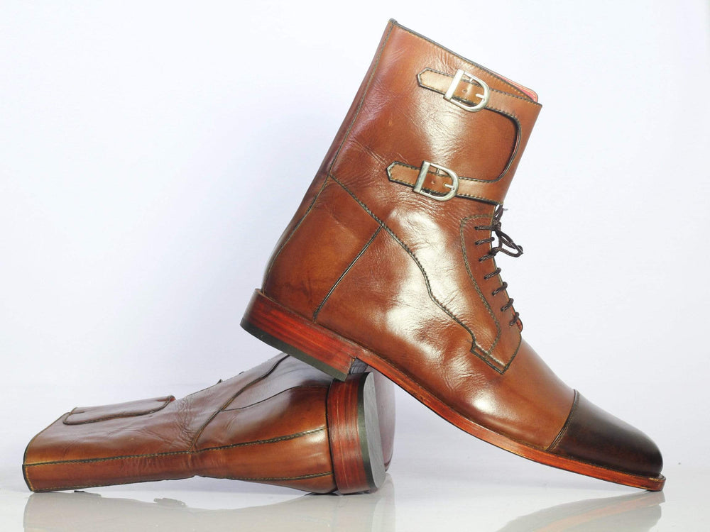 Bespoke Brown Cap Toe Double Buckle 