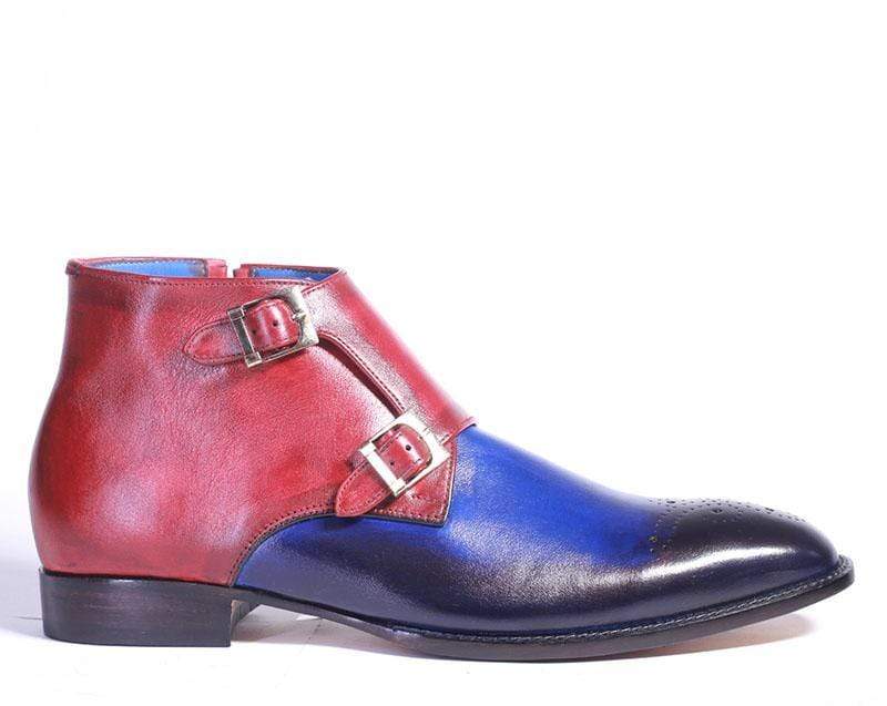 blue and red boots