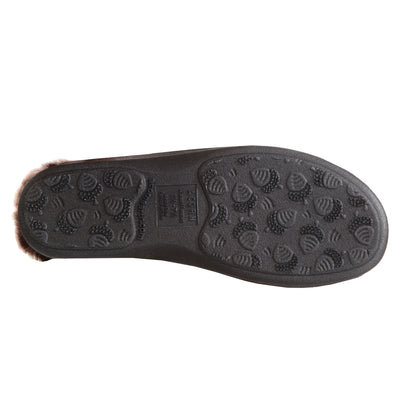 acorn faux chinchilla collar slipper