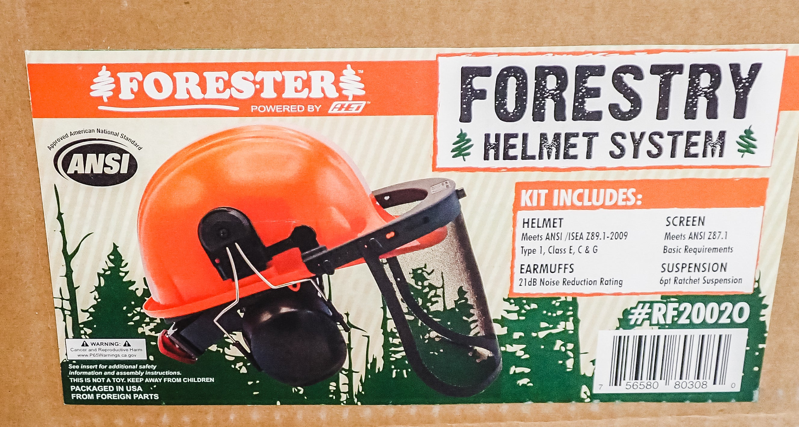 FORESTER ARBORIST HELMET SYSTEM WITH HEARING AND FACE PROTECTION ORANG  Saw Salvage