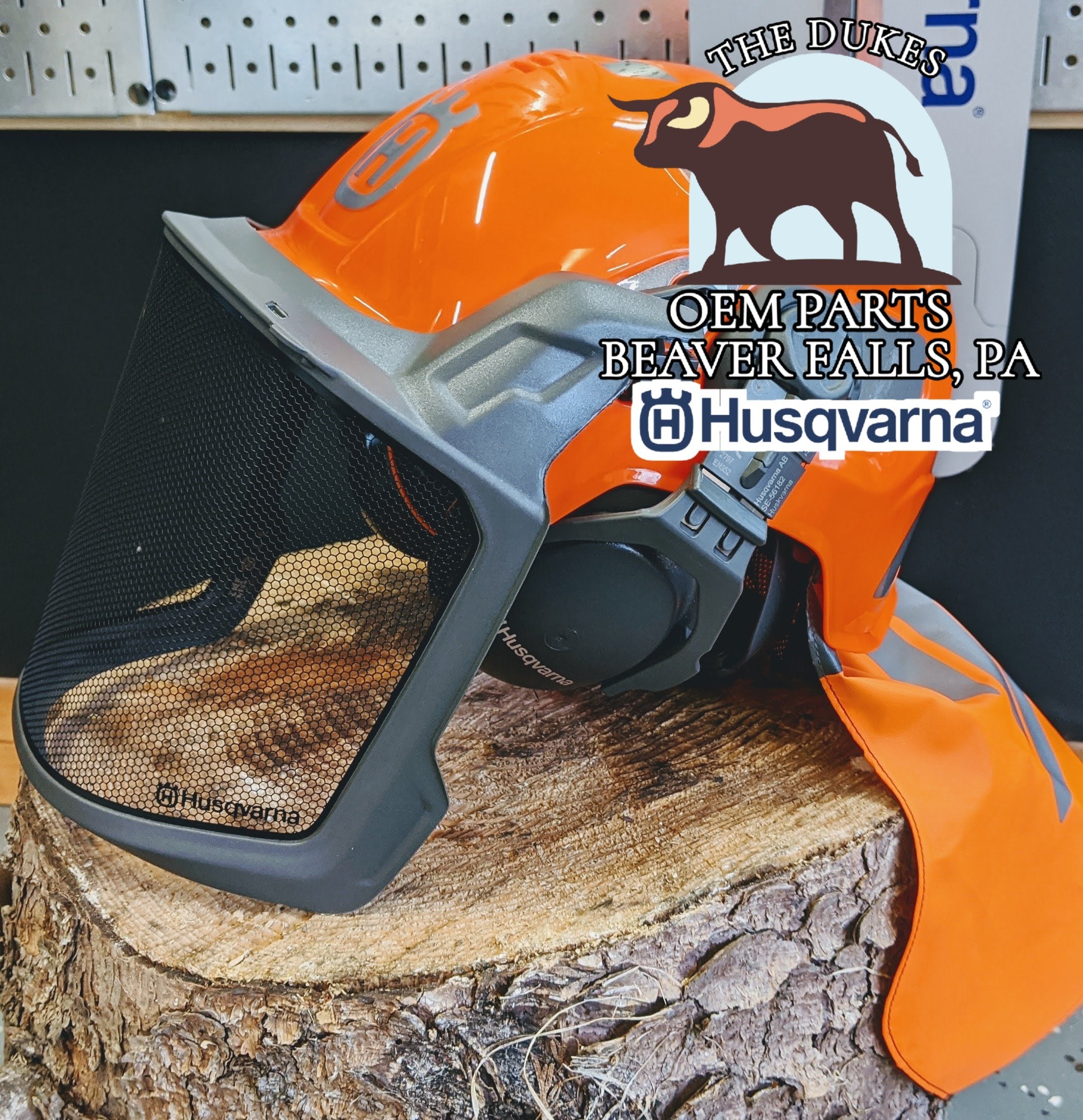 FORESTER ARBORIST HELMET SYSTEM WITH HEARING AND FACE PROTECTION ORANG  Saw Salvage