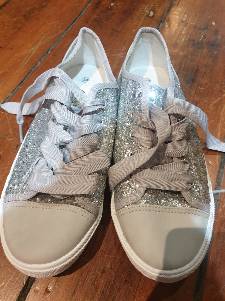 silver glitter sneakers womens