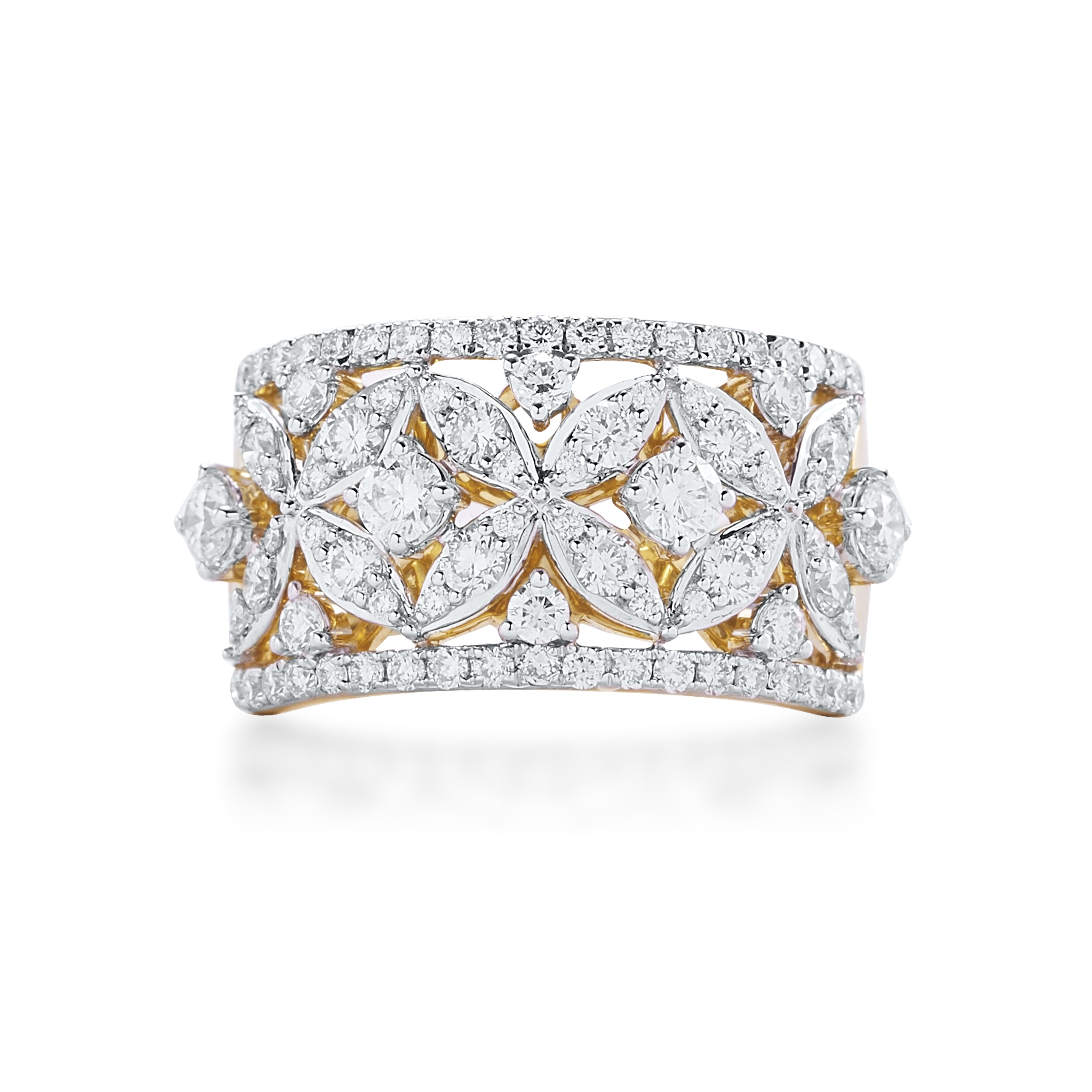 Diamond Wedding Band Rings 14K Gold Anniversary Gifts 0.50 ct I1  (I-J/I1-I2) – Glitz Design