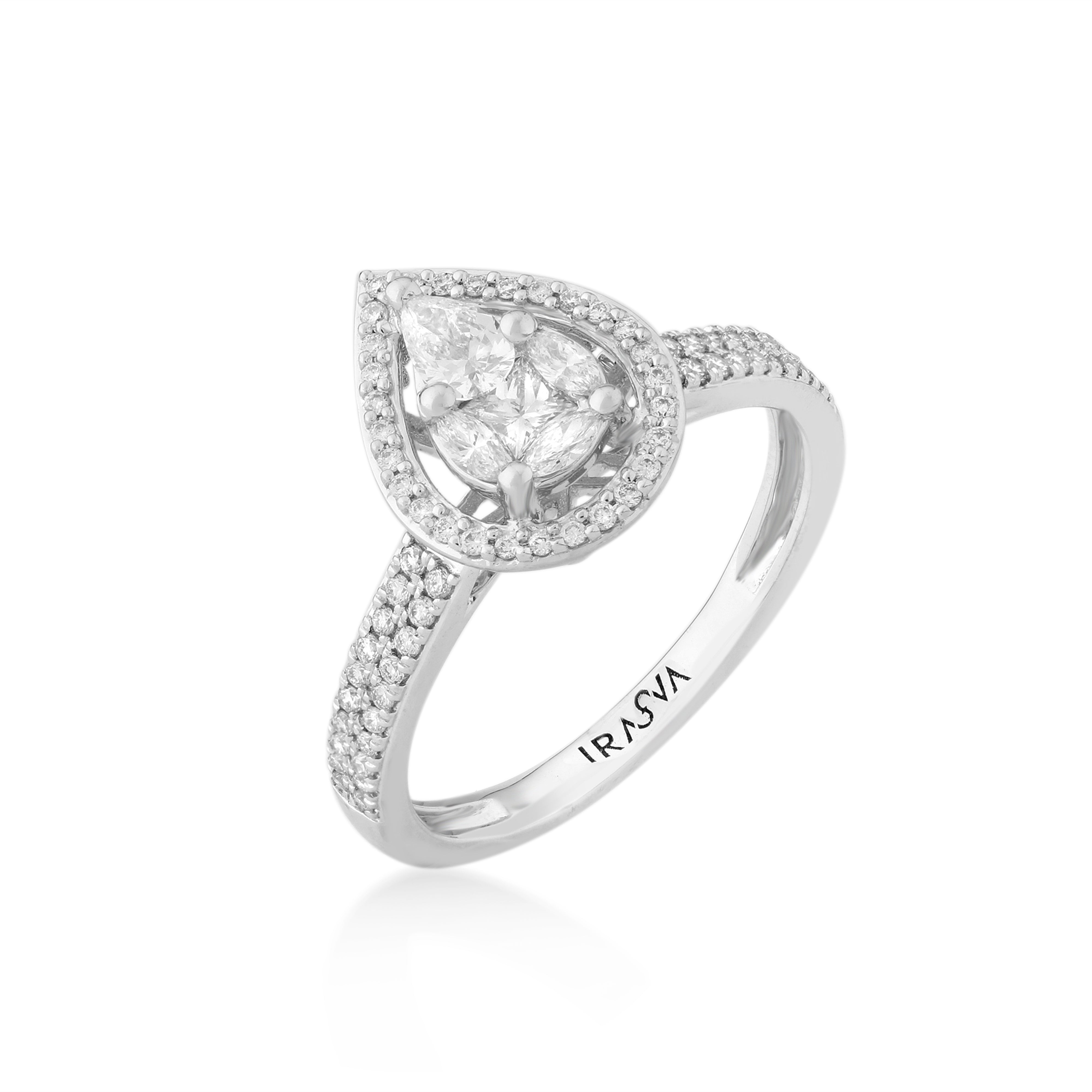 Lab-Grown Diamond Rings - 1.73 TDW Round Brilliant Cut Diamond Ring | 18K  White Gold Manufacturer from Surat