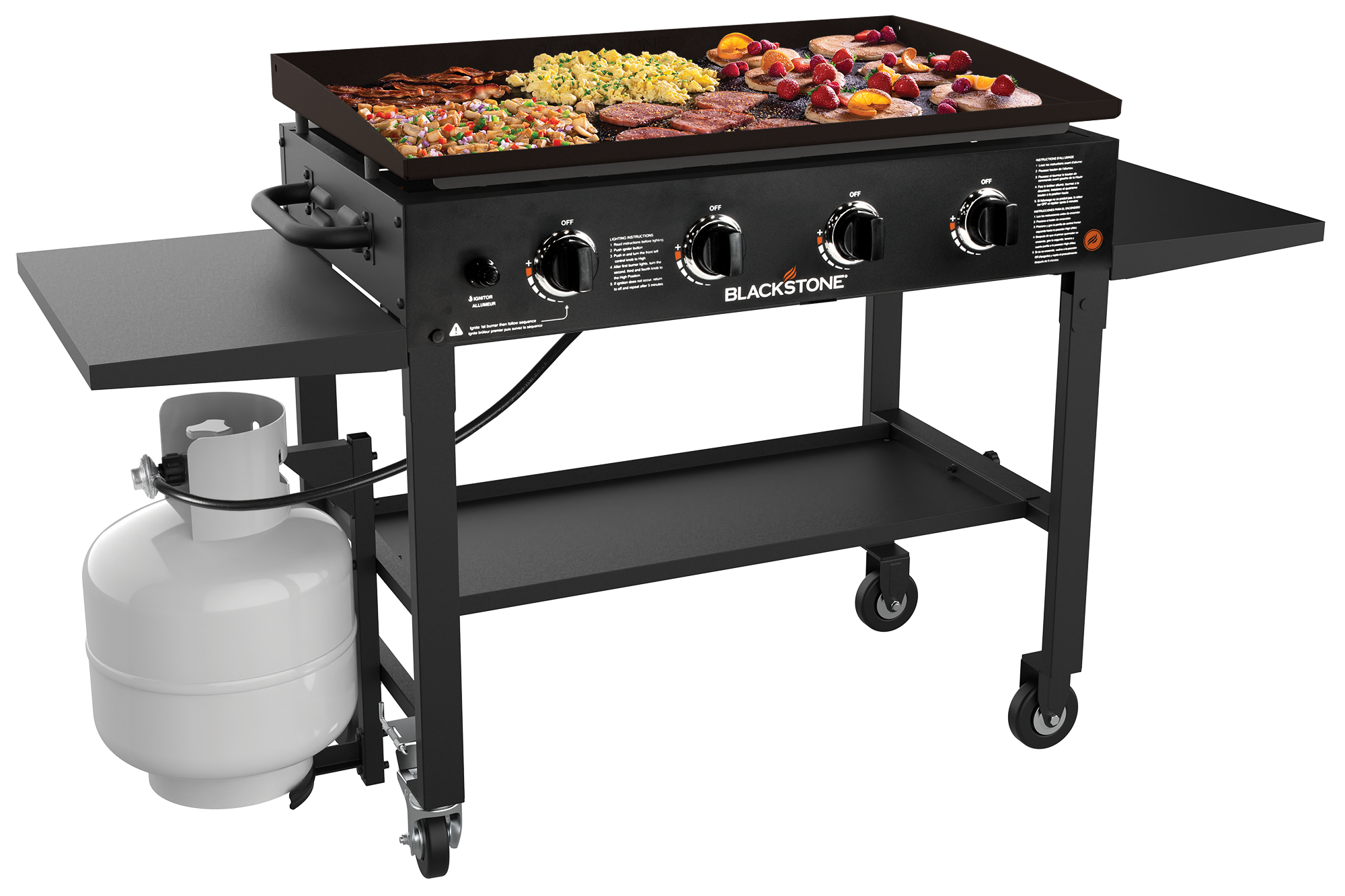 Blackstone Griddle Patio Cabinet 36-in 4-Burner Freestanding Propane Gas  Commercial Style Flat Top Grill with Air Fryer