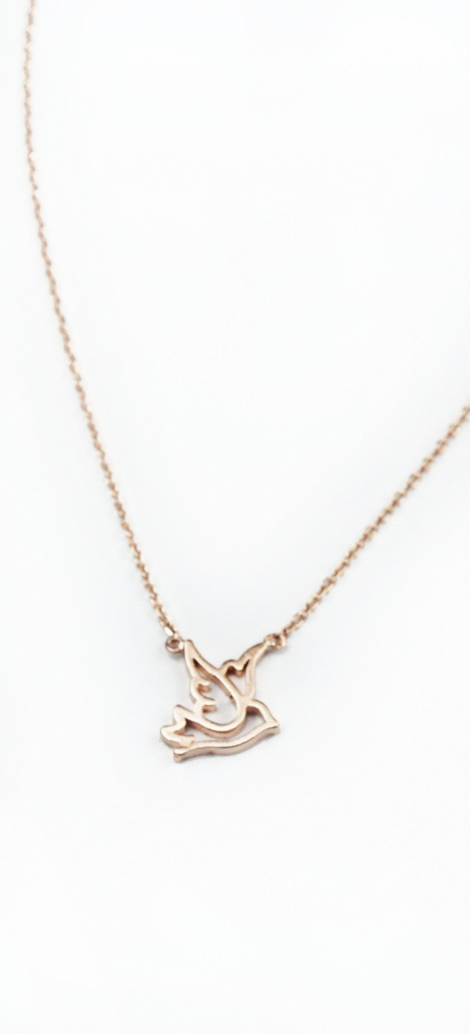 Pleasant Presence Rose Gold Bird Necklace