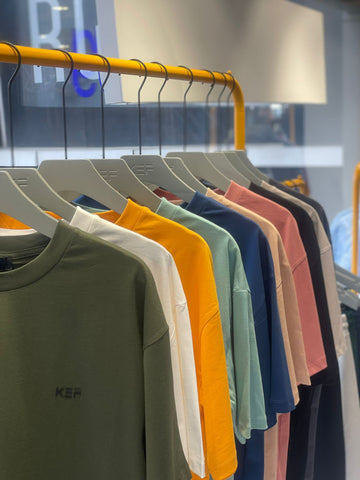 Kef Clothing 100 Percent Cotton T-Shirt in Various Colors and Sizes - Sustainable and Comfortable Fashion Option