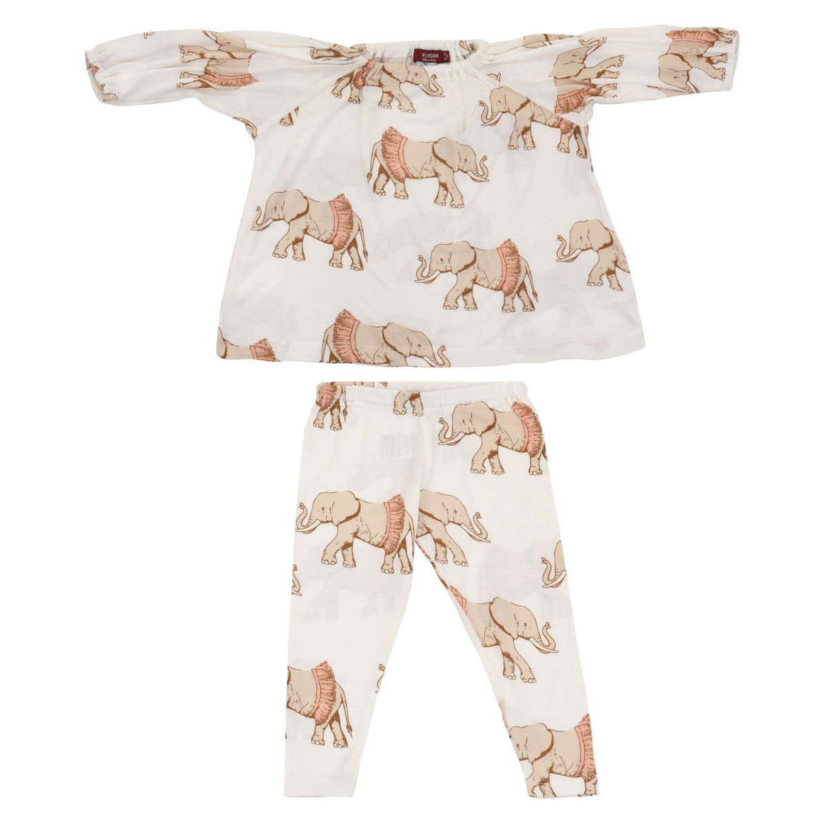 Milkbarn Kids Long Sleeve Dress and Legging Set | Tutu Elephant