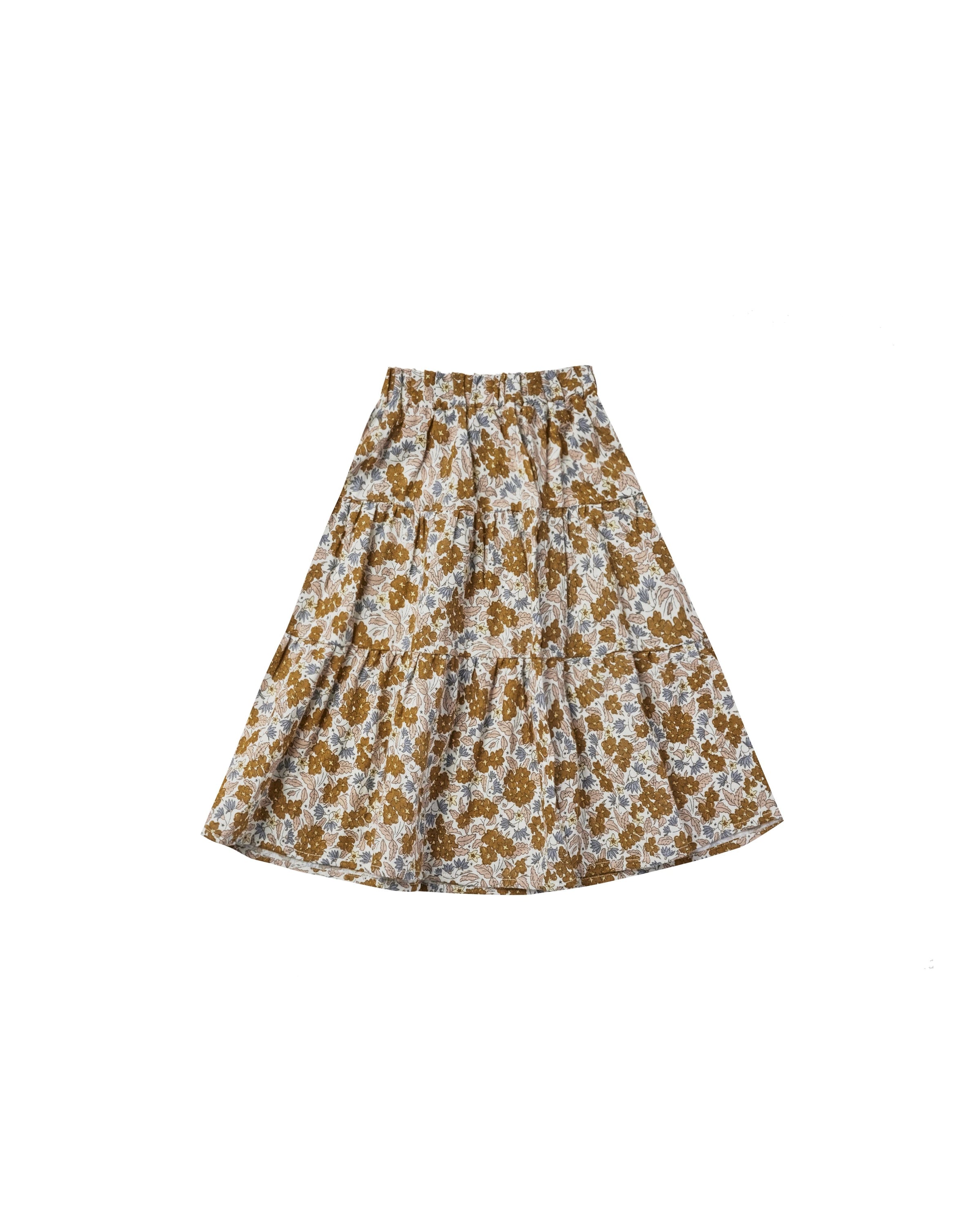 Rylee + Cru Tiered Midi Skirt | Gardenia | Barn Chic Boutique