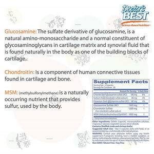 Doctor's Best Glucosamine Chondroitin MSM with OptiMSM for Joint Health 360 Caps