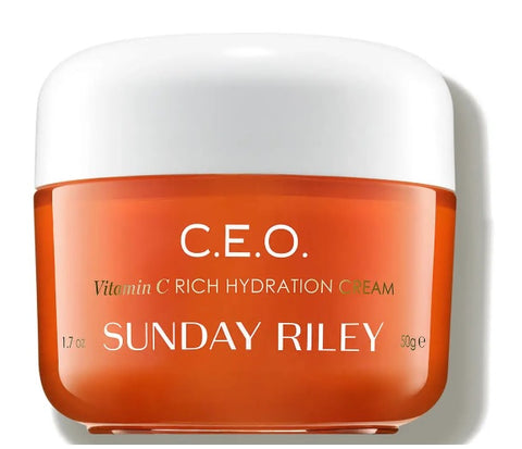 review, photos, ingredients, trends, 2023, 2024, skincare, sunday riley, c.e.o. vitamin c rich hydration cream, lime pearl extract, bisabolol, calm red skin, fight premature aging, prevent damage from pollution, AHA, BHA