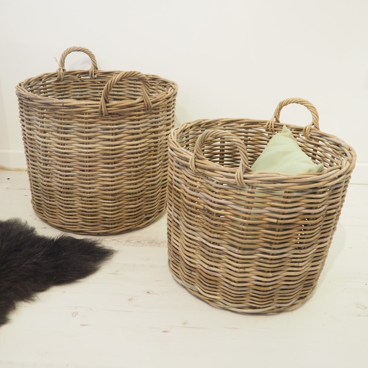 large round storage basket