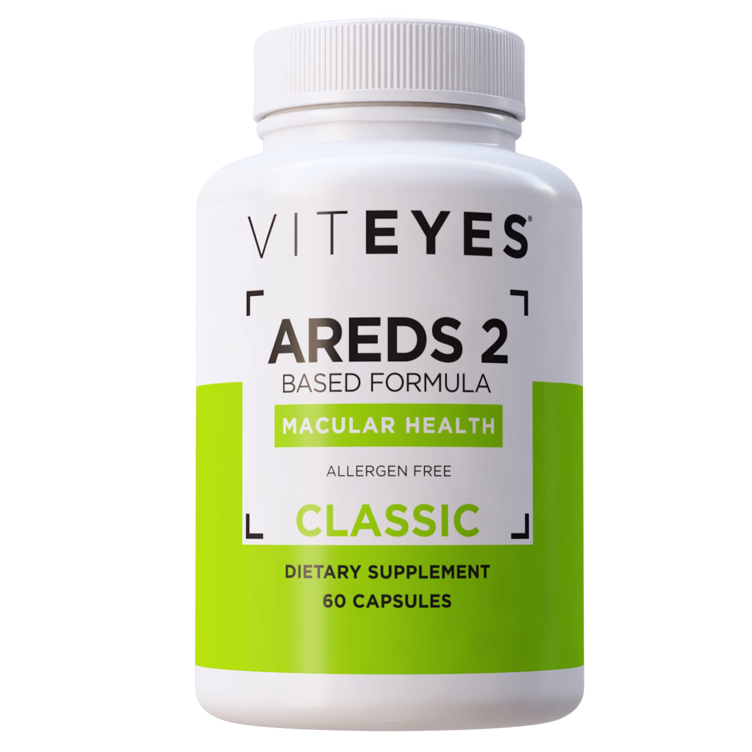 Viteyes Classic AREDS 2 Macular Support Formula Capsules with 500 mg Vitamin C, Eye Health Supplement for Vision Protection, 60 Capsules