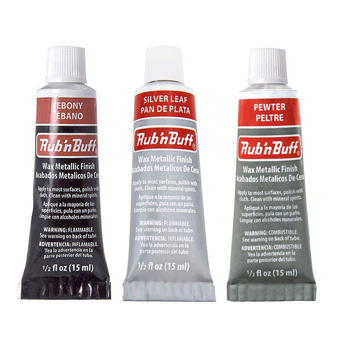 Amaco Rub 'N Buff Wax Metallic Finish, 4 Color Assortment (Silver Leaf –  Framer Supply