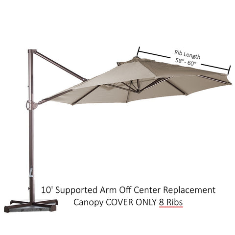 supported bar umbrella replacement canopy