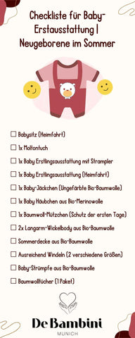 Checkliste zur Baby-Erstausstattung  - Neugeborene im Sommer - Hello Sommerbaby - DE BAMBINI Munich