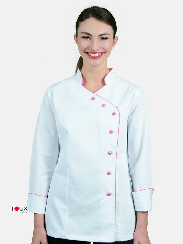 Chaqueta de Chef Mujer Rosa Cara  Chaquetas de chef para mujer