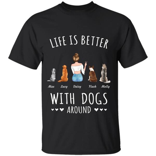Life is better with Dogs/Cats around
 personalized Pet T-shirt