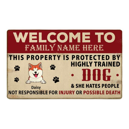 Welcome Personalized Dog Doormat DM-PT185 — CUSTOMA2Z