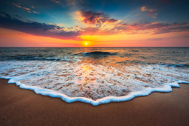 South African Beach with Sun Blazing