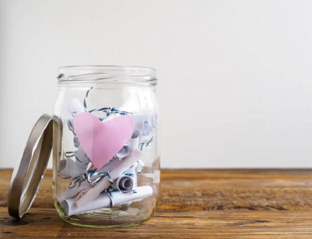 jar with written love letters