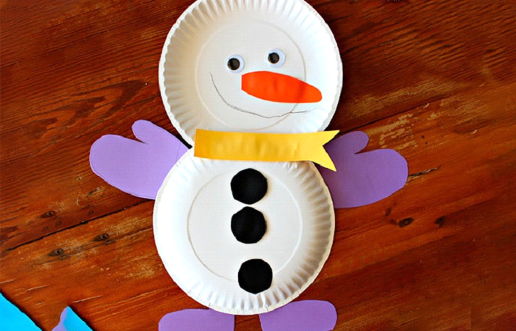 paper plate snowman