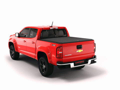 red chevy colorado with tonneau cover