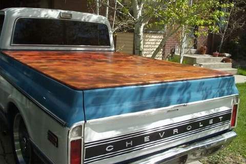 chevy pickup with diy tonneau cover
