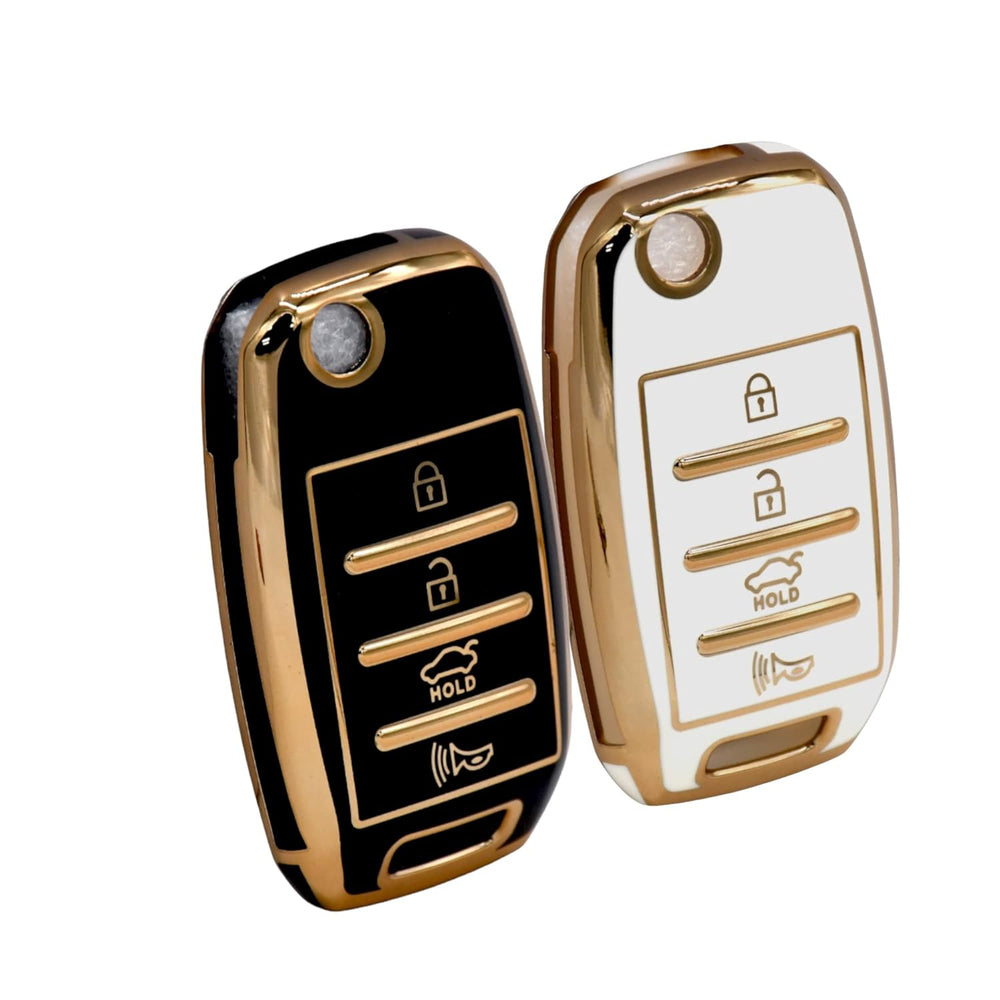 KMH - TPU Gold Car Key Cover Compatible with Skoda Karoq, Octavia